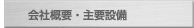 会社概要・主要設備
